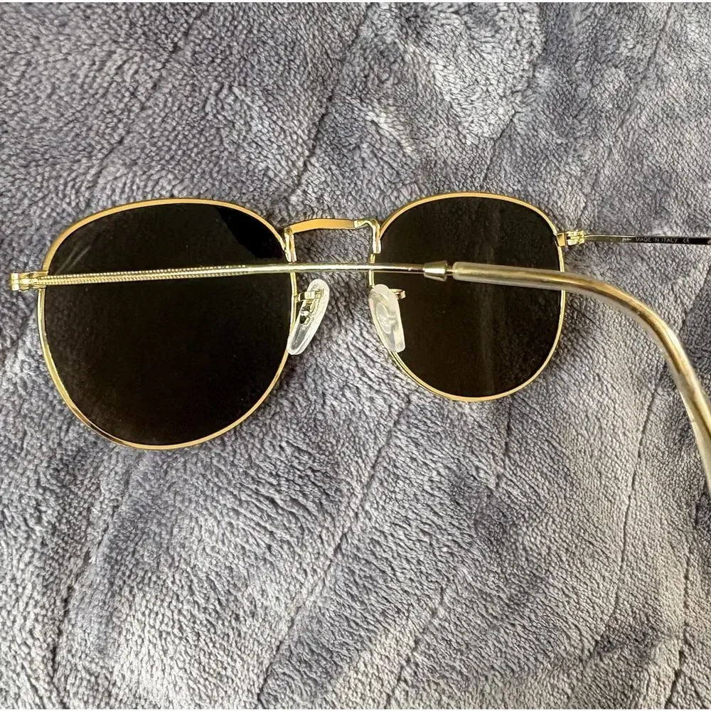 Ray-Ban RB3447 Round Metal Gold Color Sunglasses 53-18-138 Italy *Read*
